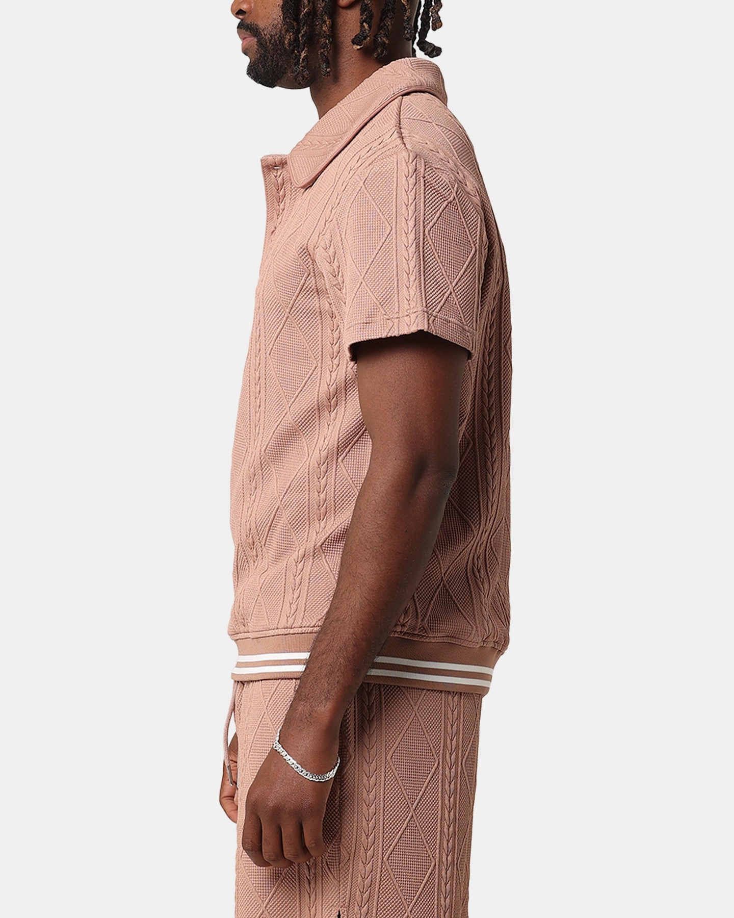 XXIII Danny Knit Polo Shirt Mocha Breathable Textile