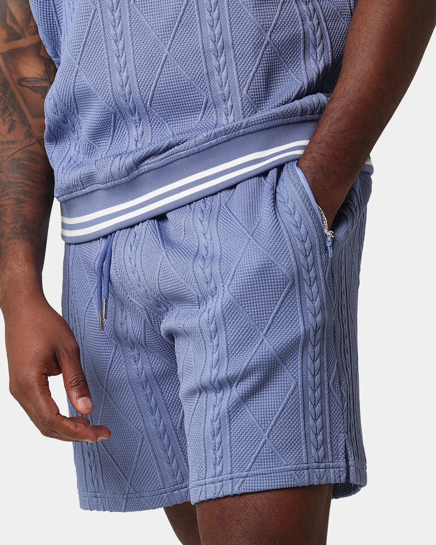 XXIII Danny Knit Shorts Floral Blue Anti Friction Seams