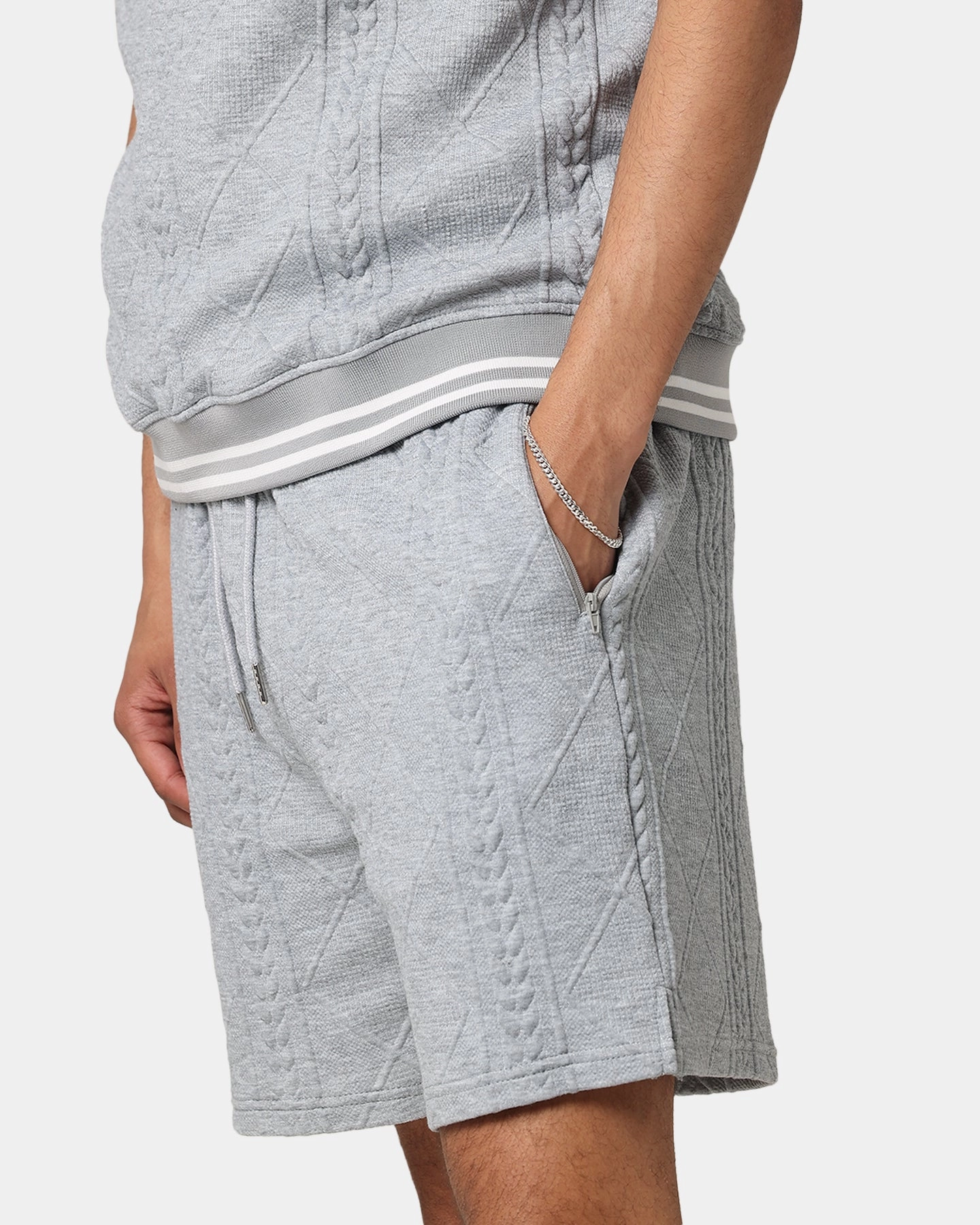 XXIII Danny Knit Shorts Grey Relaxed Cut Static Free Finish