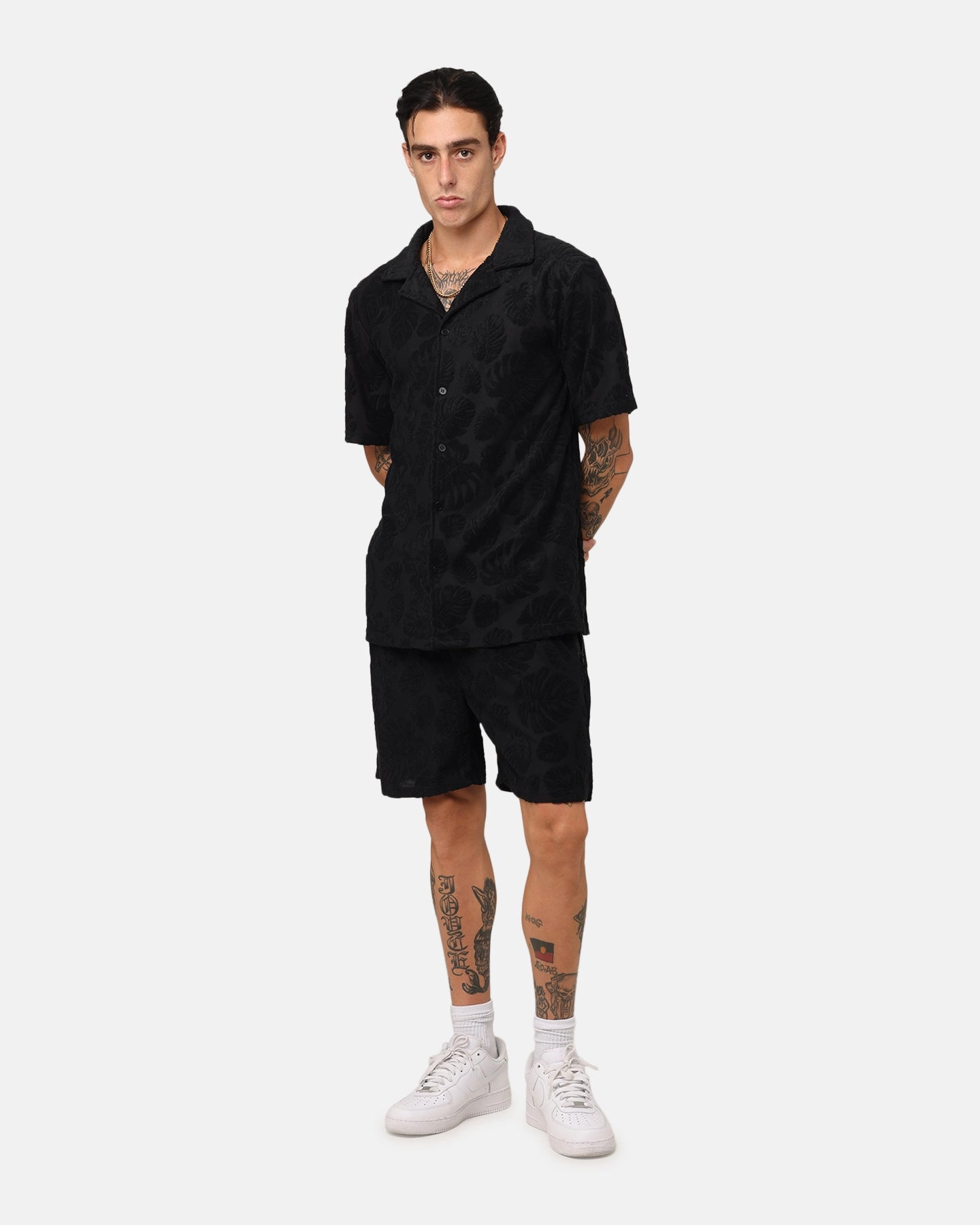XXIII Dark Amazon Button Up Shirt Black Anti Static Lining
