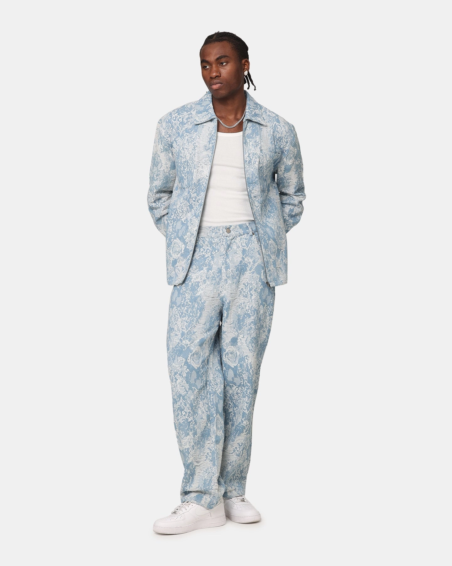 gym - goers XXIII Denim Jacquard Jacket Pacific Blue