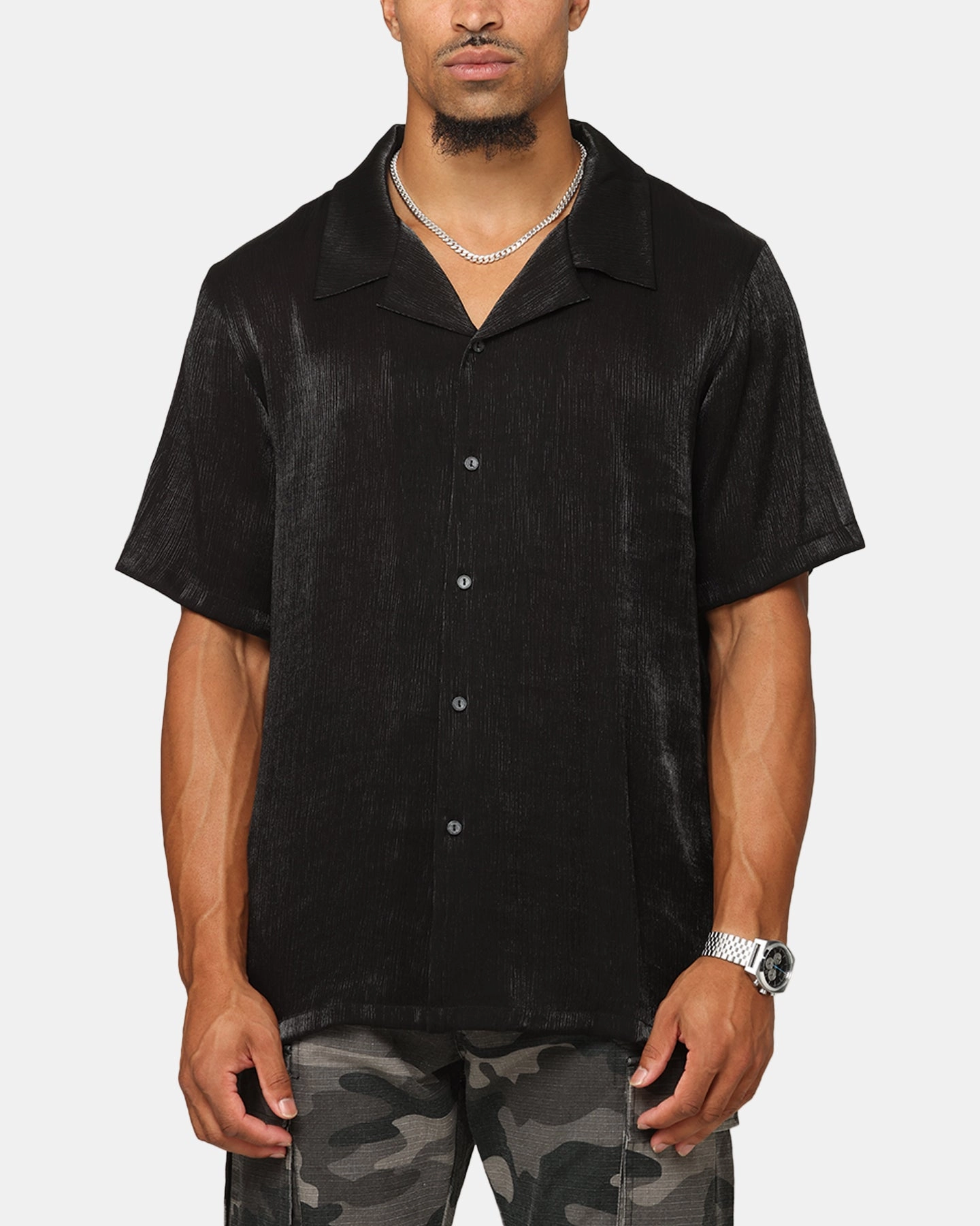 XXIII Diamond Button Up Shirt Black Polo Style Autumn Look
