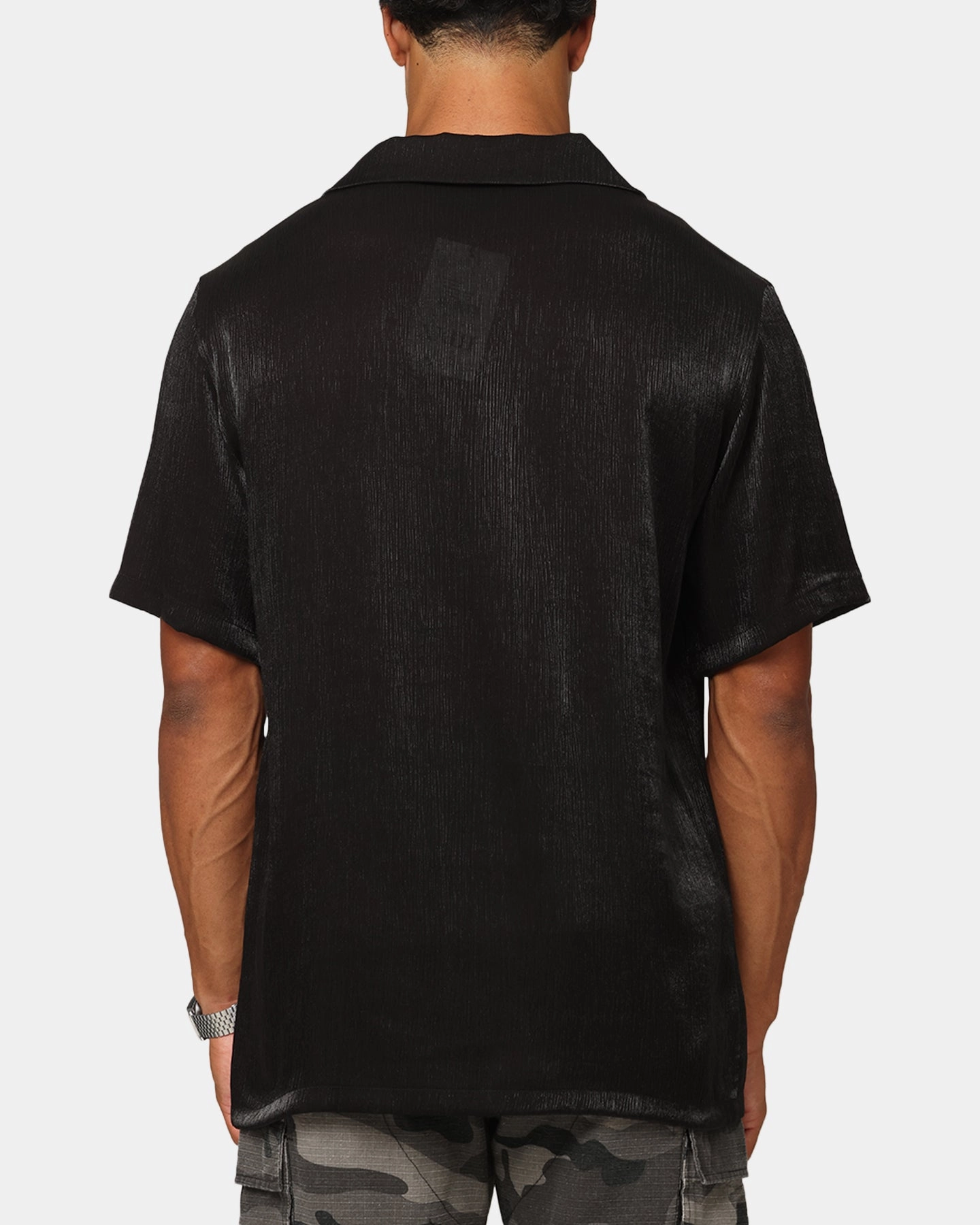 Subtle Print XXIII Diamond Button Up Shirt Black