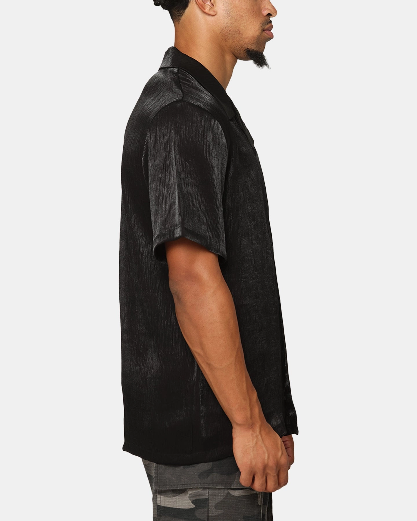 XXIII Diamond Button Up Shirt Black Plus Size Reinforced Collar