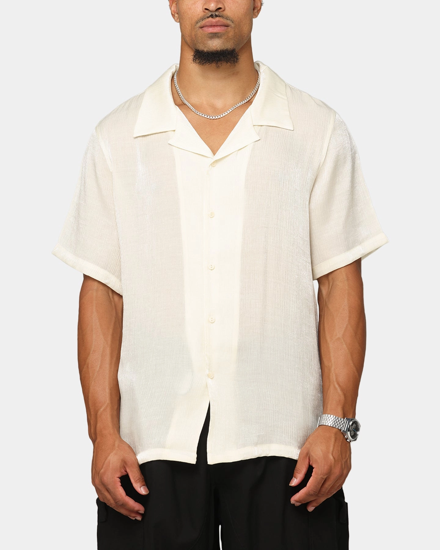 XXIII Diamond Button Up Shirt Off White Classic Color