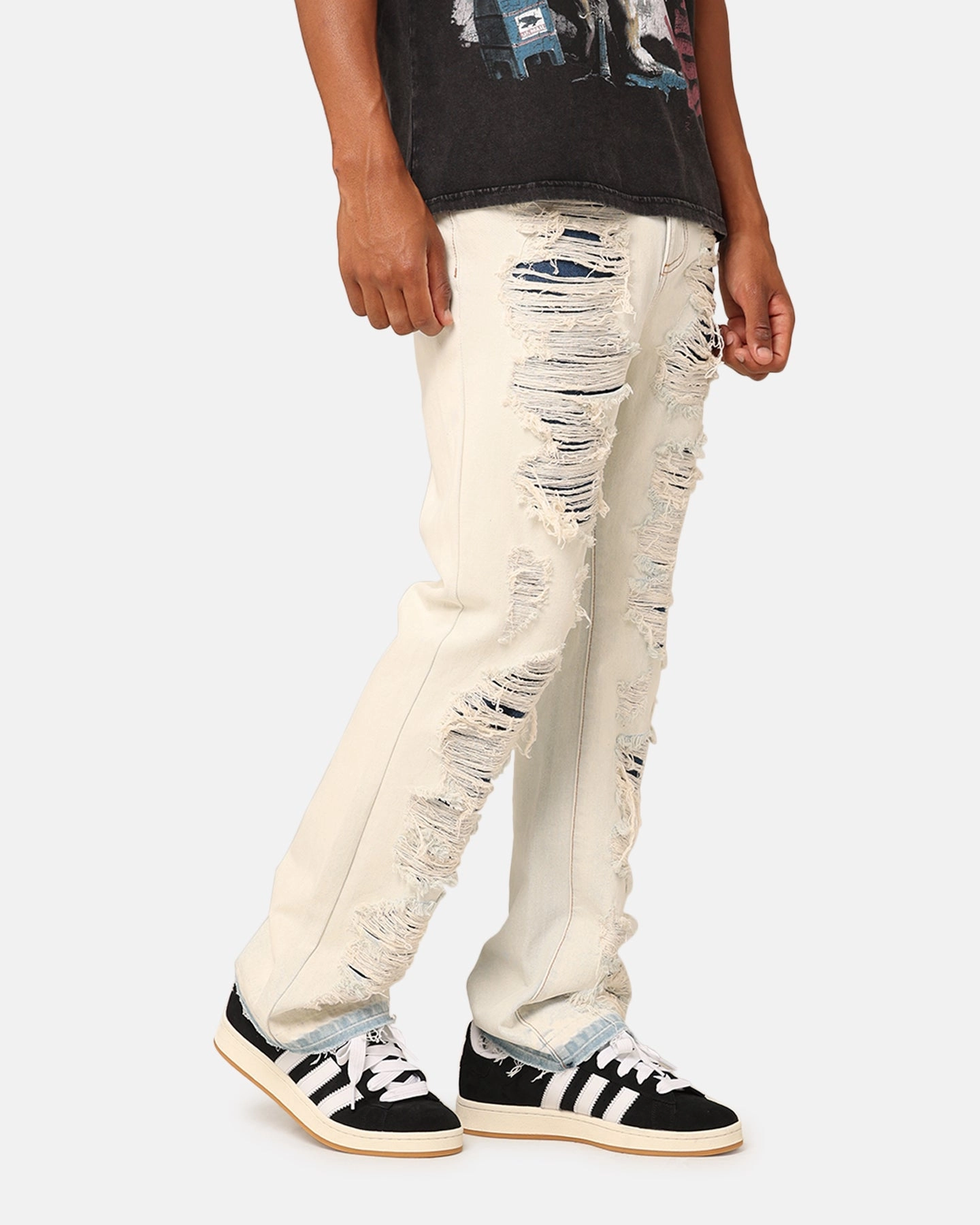 XXIII Elliot Distressed Jeans Light Blue Acid Utility Style