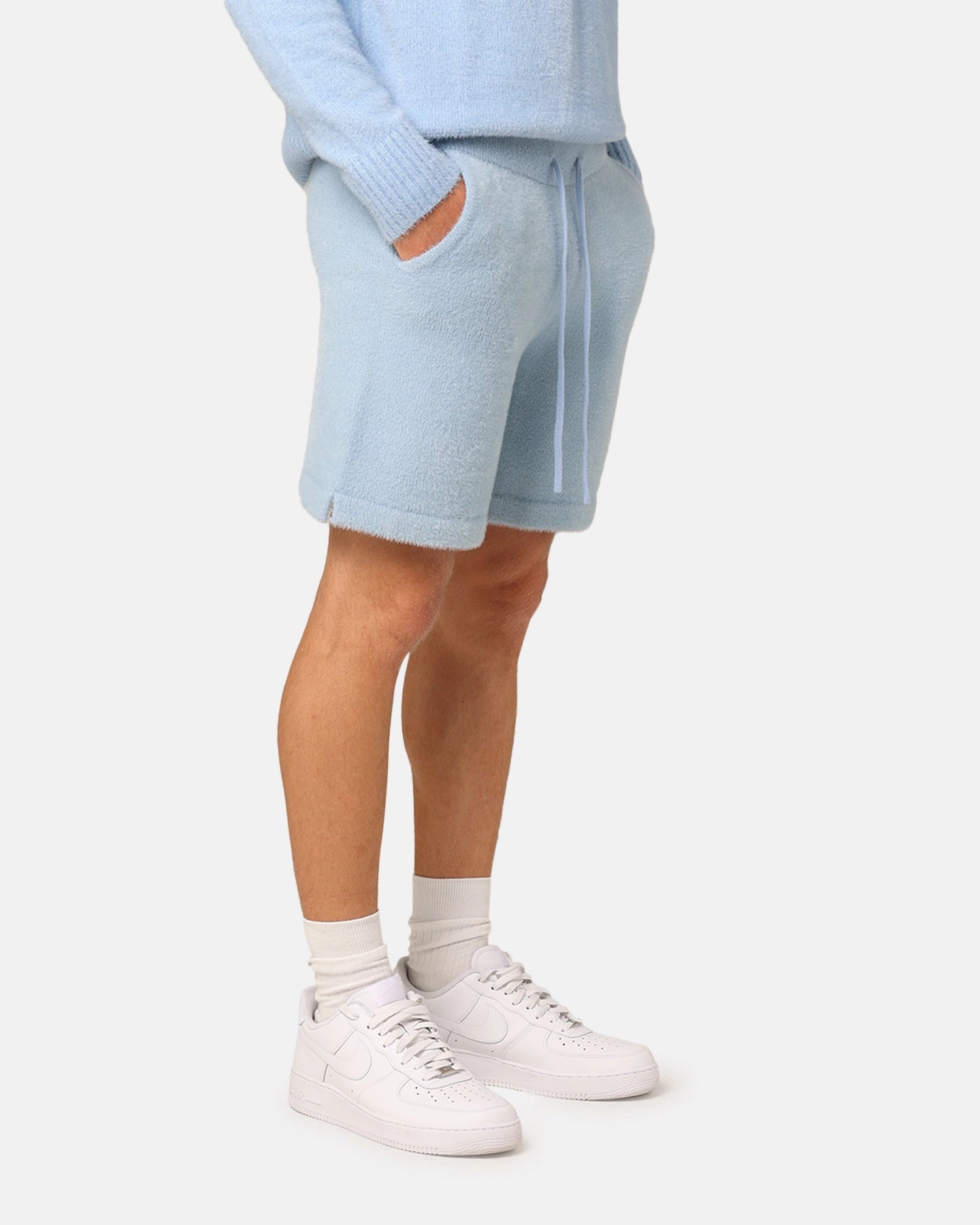 XXIII Fluffy Knit Shorts Blue Flexible Cut cool tones