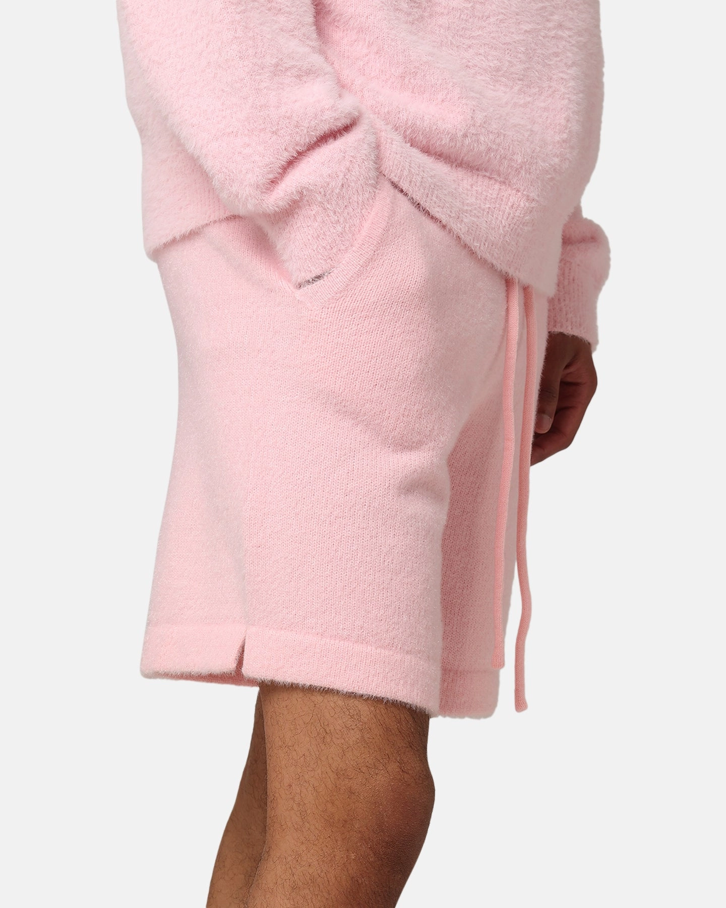 XXIII Fluffy Knit Shorts Pink High Rise Waist barbecue outfit