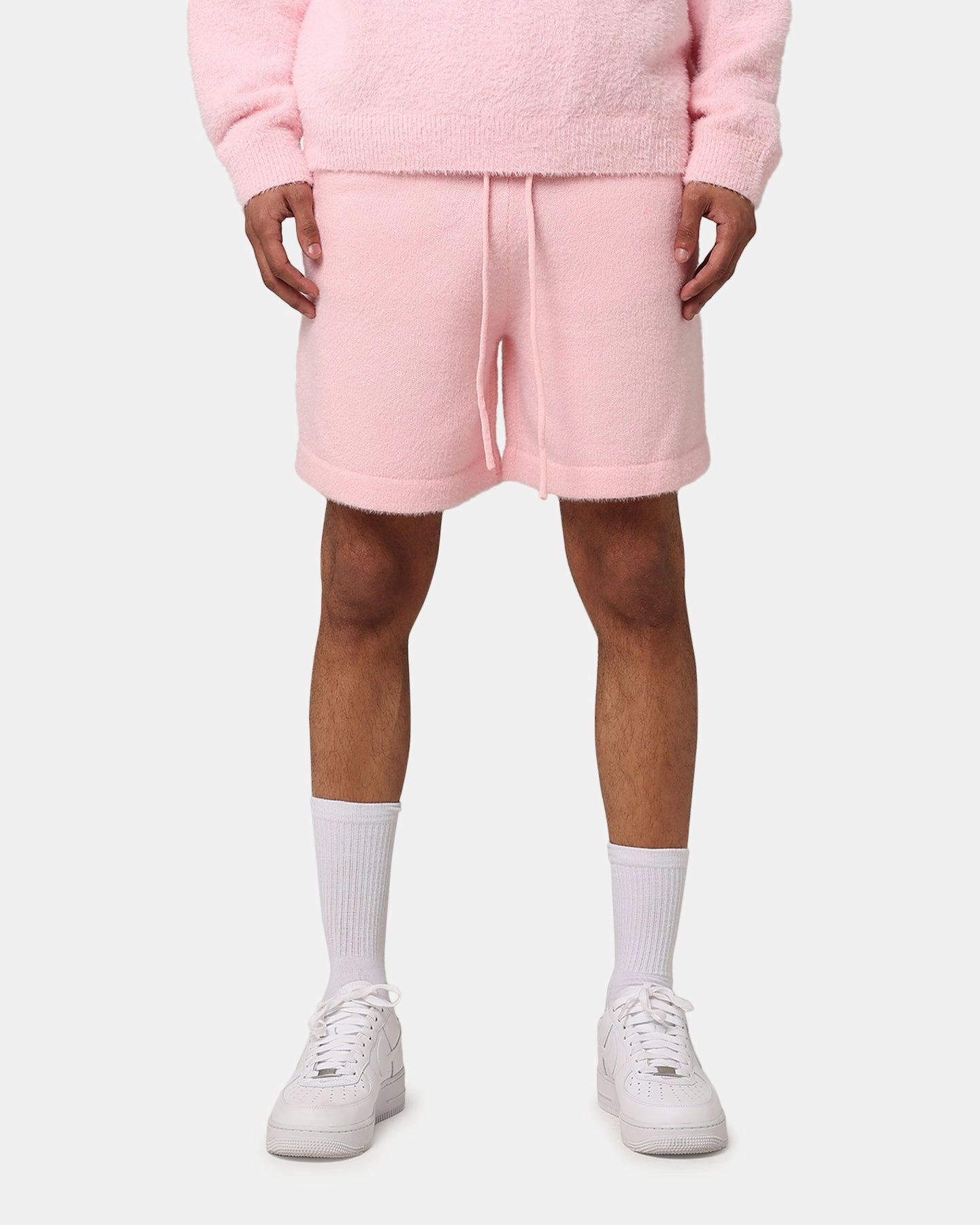 High-End Option XXIII Fluffy Knit Shorts Pink