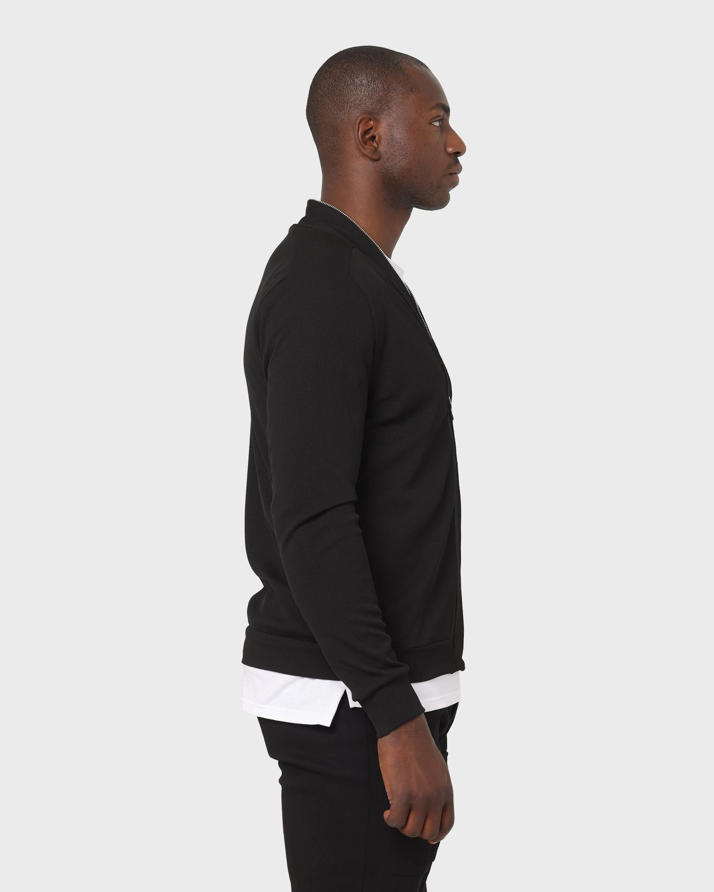 XXIII Gunnar Bomber Jacket Black Earrings Perforated Underarm Vents