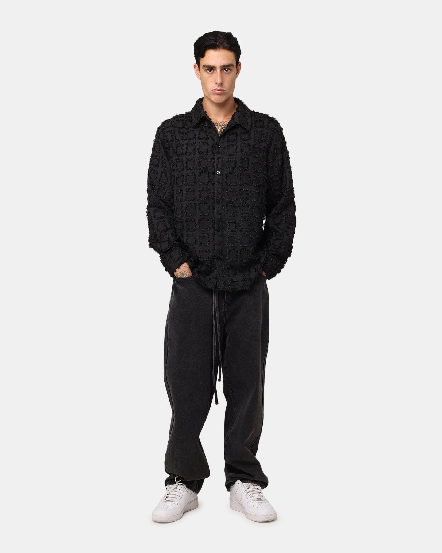 Stylish Design XXIII Hedge Maze Over Shirt Black