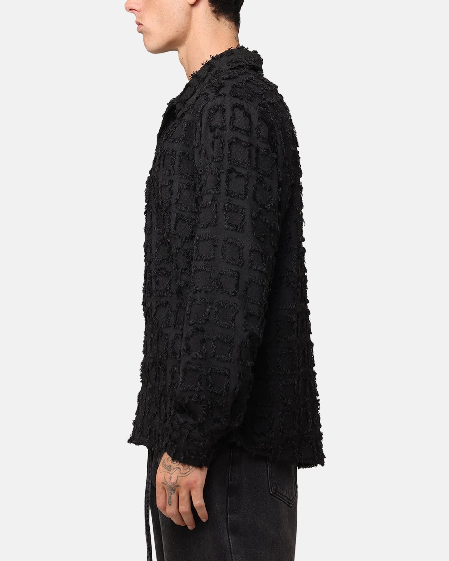 XXIII Hedge Maze Over Shirt Black Distressed finish