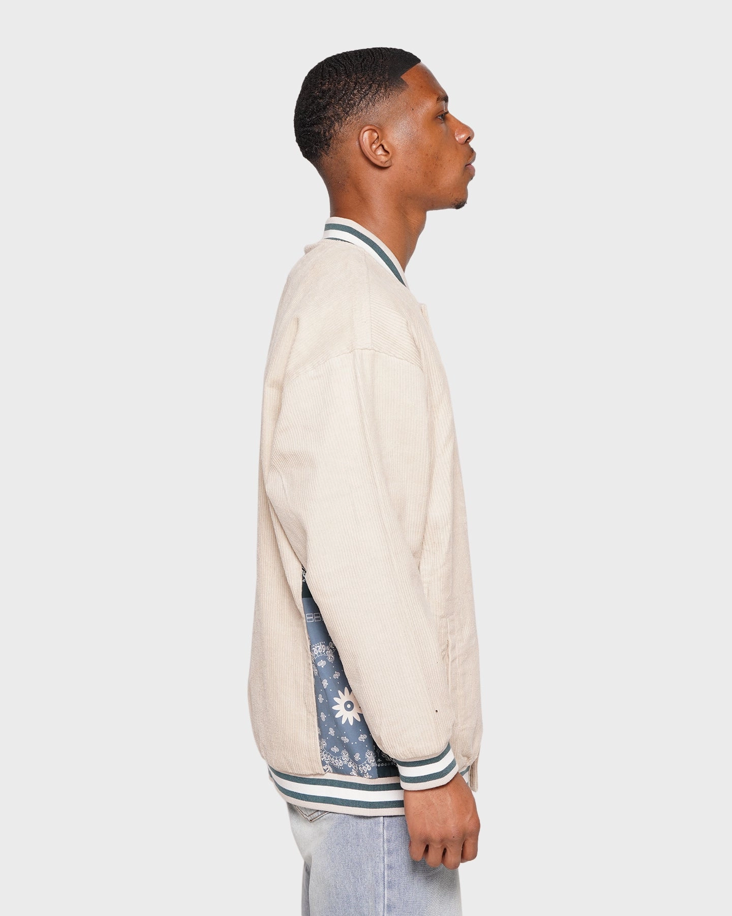 XXIII Hellekin Cord Bomber Jacket Cream Sustainable Urban Wear