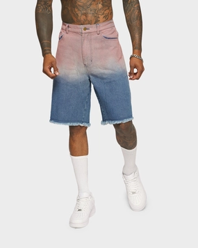 XXIII Huelva Gradient Denim Shorts Blue/Pink petite size Travel Ready