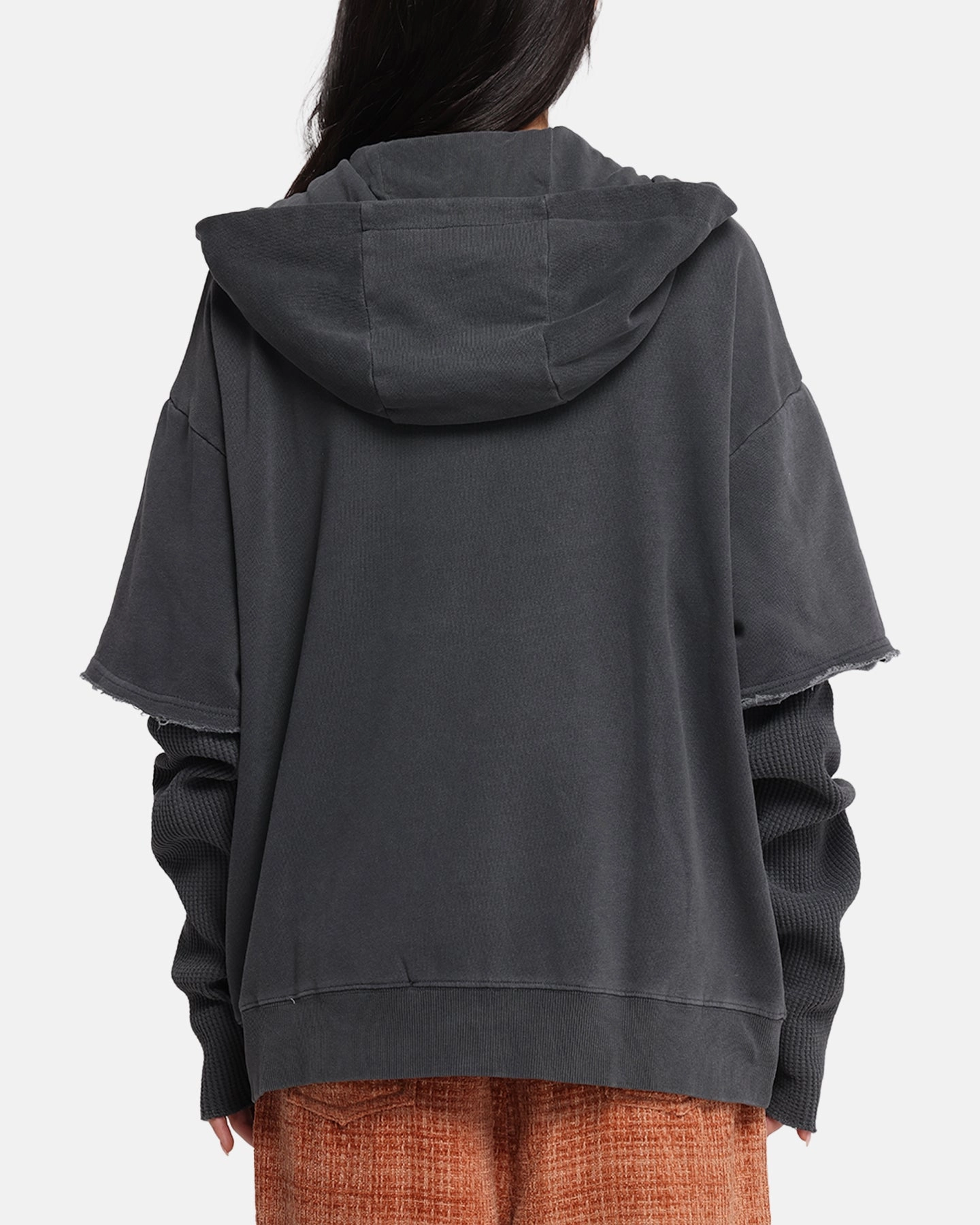 Ergonomic Tailoring group style XXIII Hybrid Layered Hoodie Washed Black