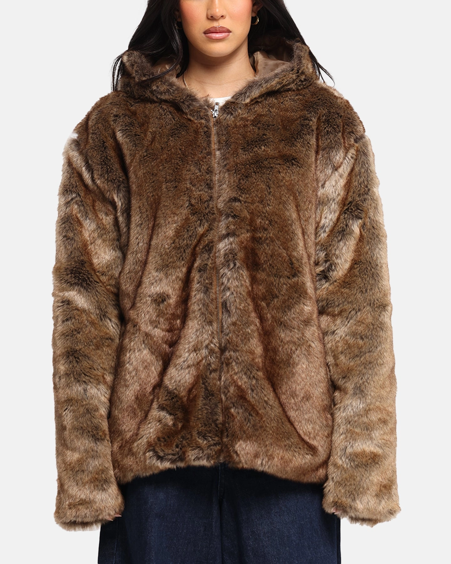 suitable for outdoor adventures XXIII Into The Wild Fur Jacket Brown
