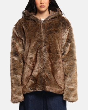 suitable for outdoor adventures XXIII Into The Wild Fur Jacket Brown
