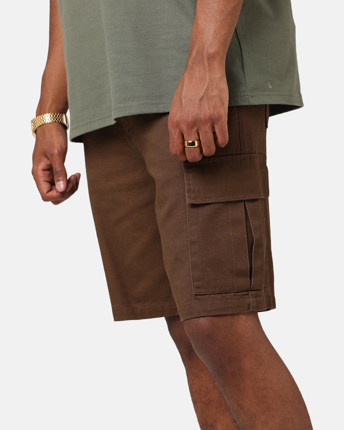 Breathable mesh lining Street Chic XXIII Jordy Cargo Shorts Dark Brown