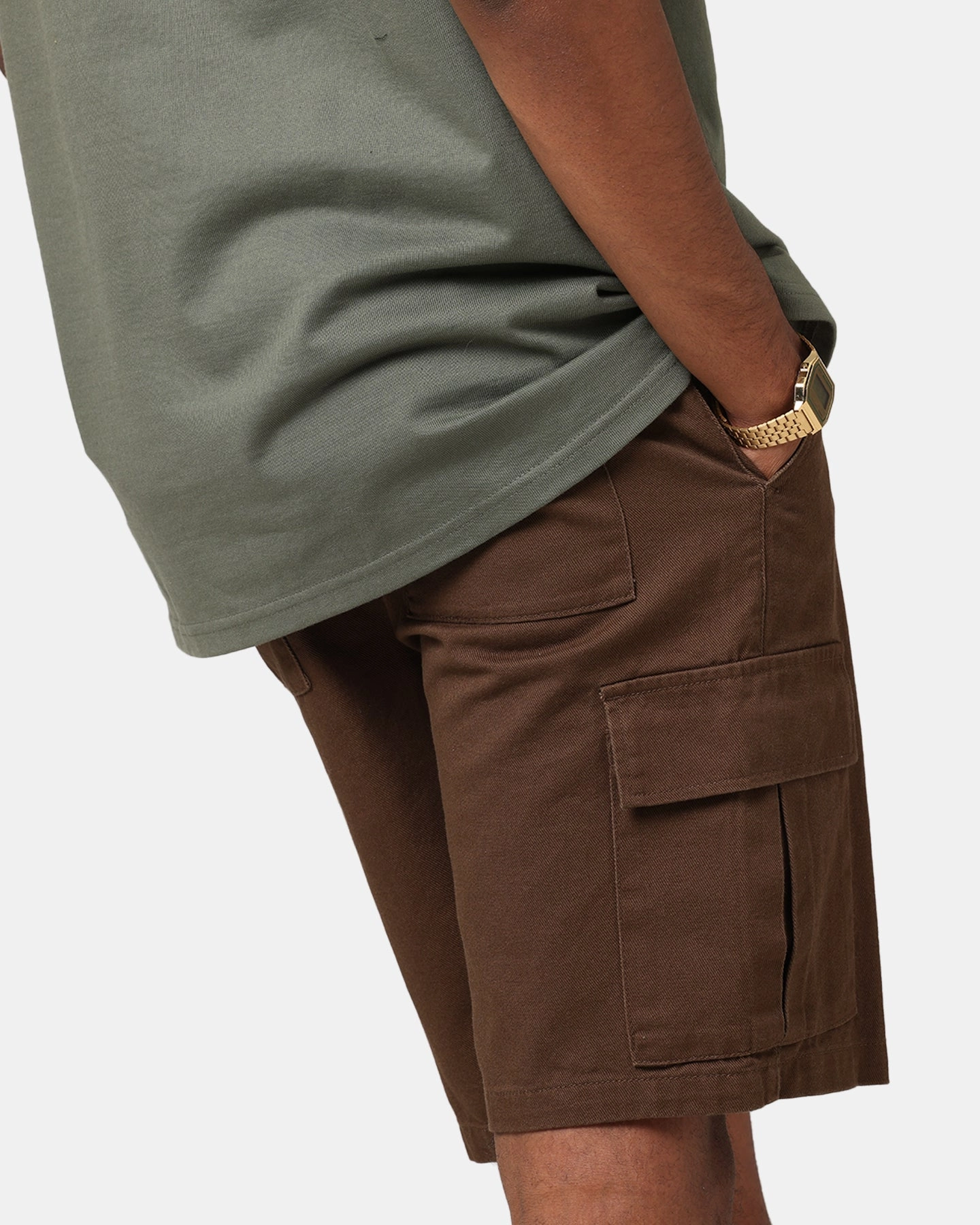 XXIII Jordy Cargo Shorts Dark Brown Stretch Fit