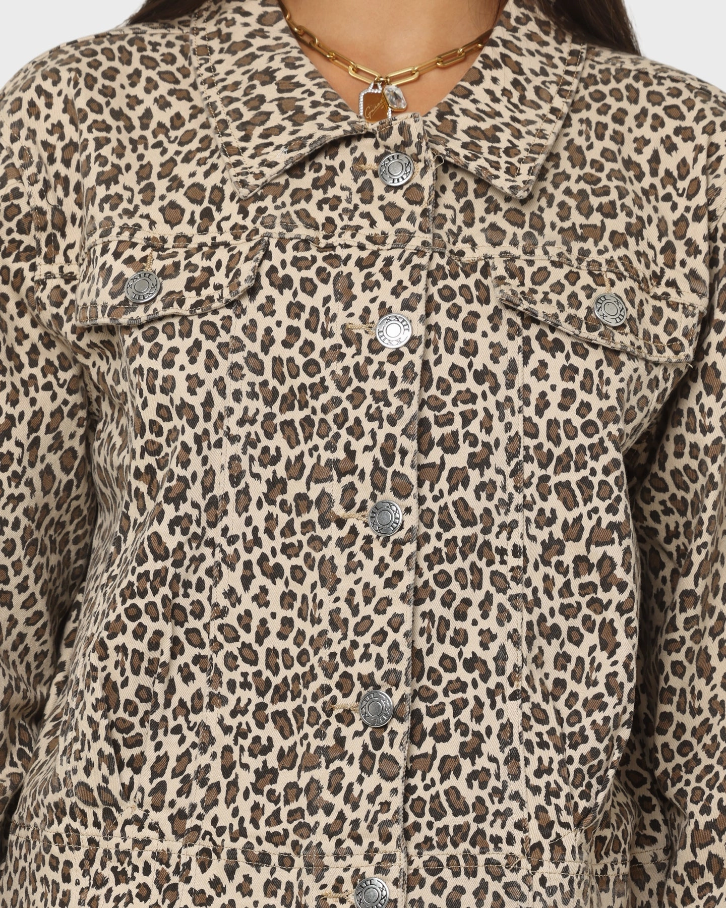 XXIII Labonita Denim Jacket Leopard single layer