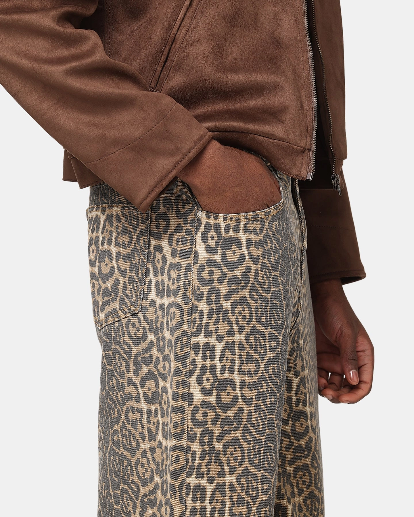 Modern Design Stretch Panels XXIII Leopard Baggy Jeans Leopard