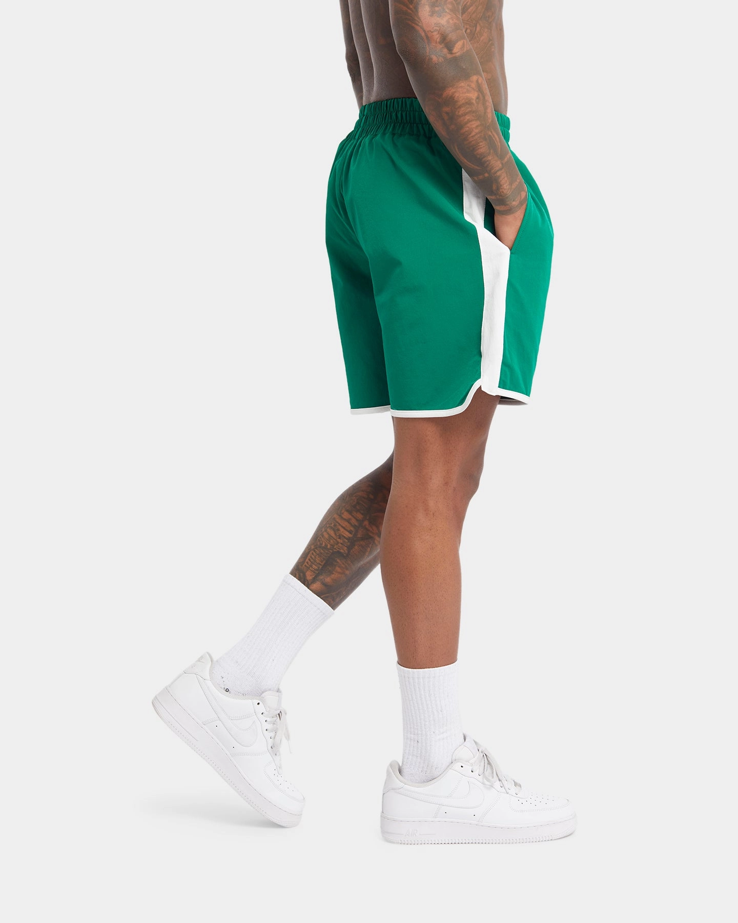 XXIII Maxime Racing Shorts Green/White muted colors RipstopMaterial