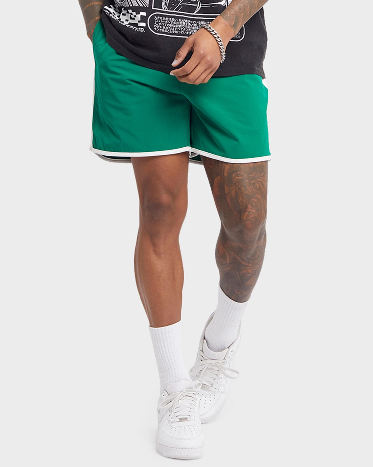 XXIII Maxime Racing Shorts Green/White Lace trim