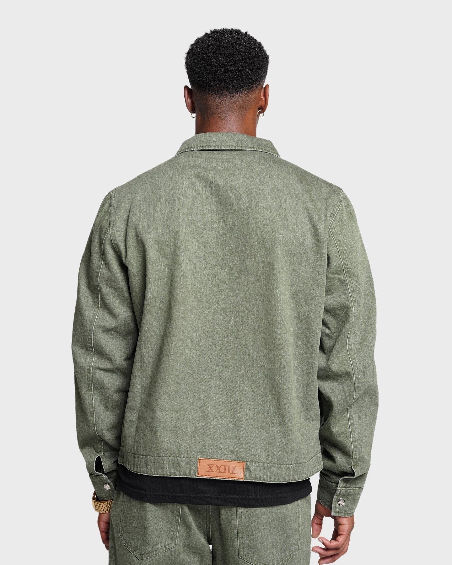 Snag Free Surface Heat Retention XXIII Oliver Washed Denim Jacket Olive