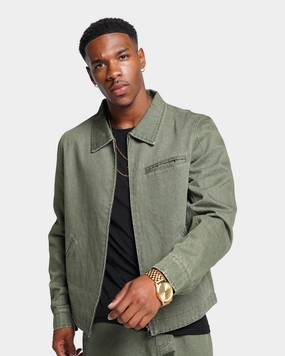 Premium Save XXIII Oliver Washed Denim Jacket Olive