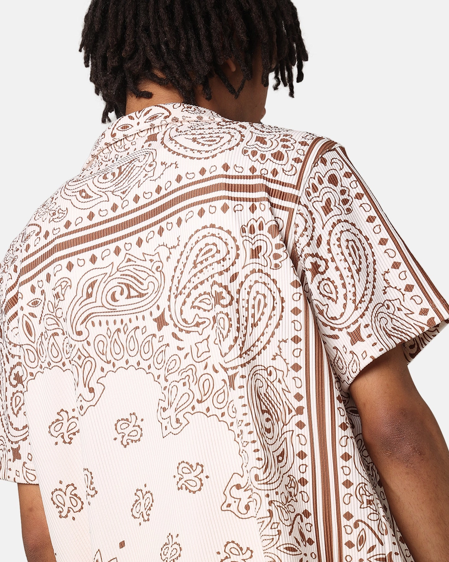 Classy Detail XXIII Paisley Nights Button Up Shirt Cream/Brown