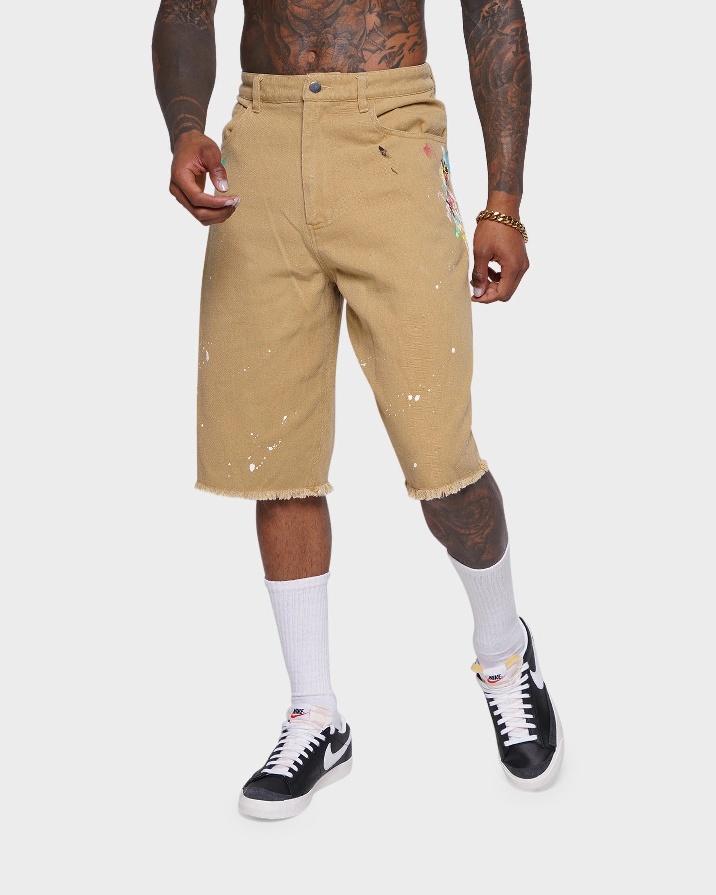 XXIII Pharr Paint Shorts Desert Soft touch finish Low-waisted