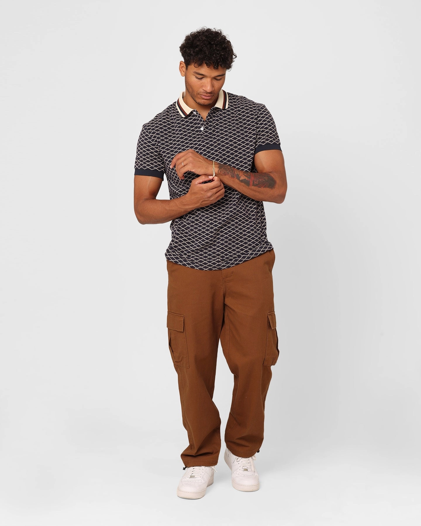 XXIII Printed Polo Shirt Navy Work Appropriate