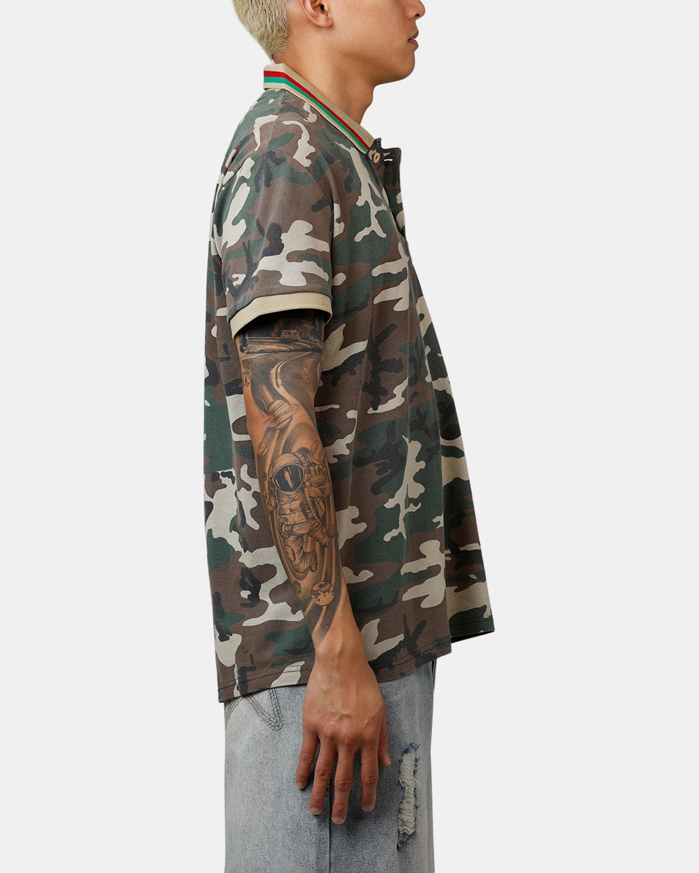 XXIII Printed Polo Shirt Washed Camo Weekend Style