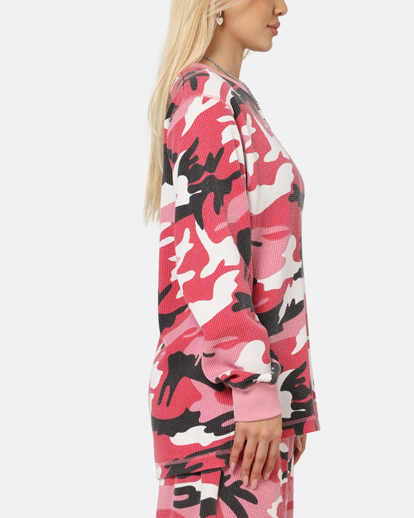 Seam Free Back XXIII Printed Thermal Long Sleeve T-Shirt Pink Camo