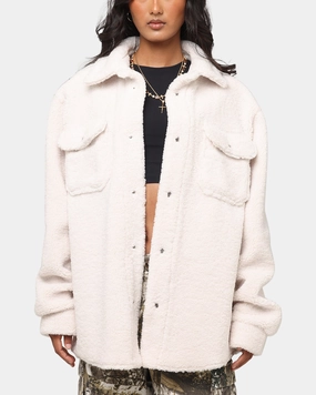 Perseverance family trip XXIII Shearling Fur Jacket Cream