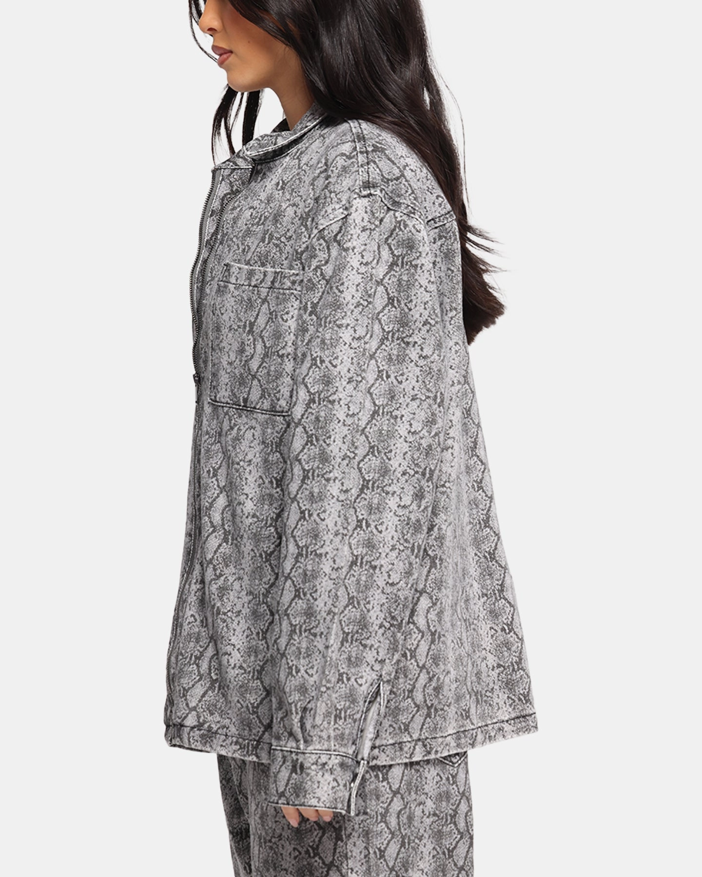 XXIII Snake Skin Jacket Black Snake Print Low Bulk Design astronauts