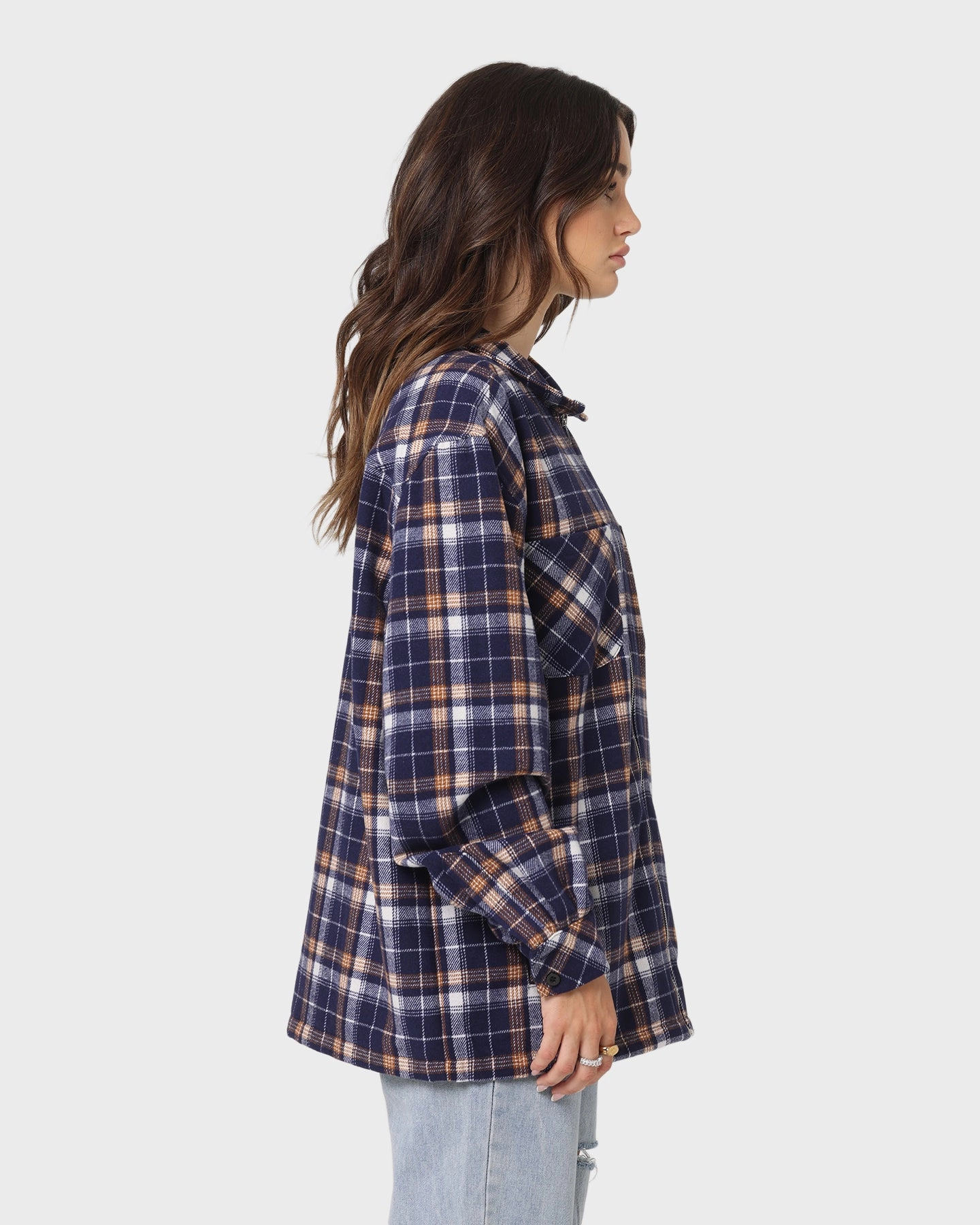 XXIII Soren Plaid Bomber Jacket Blue Premium Jacket family gathering