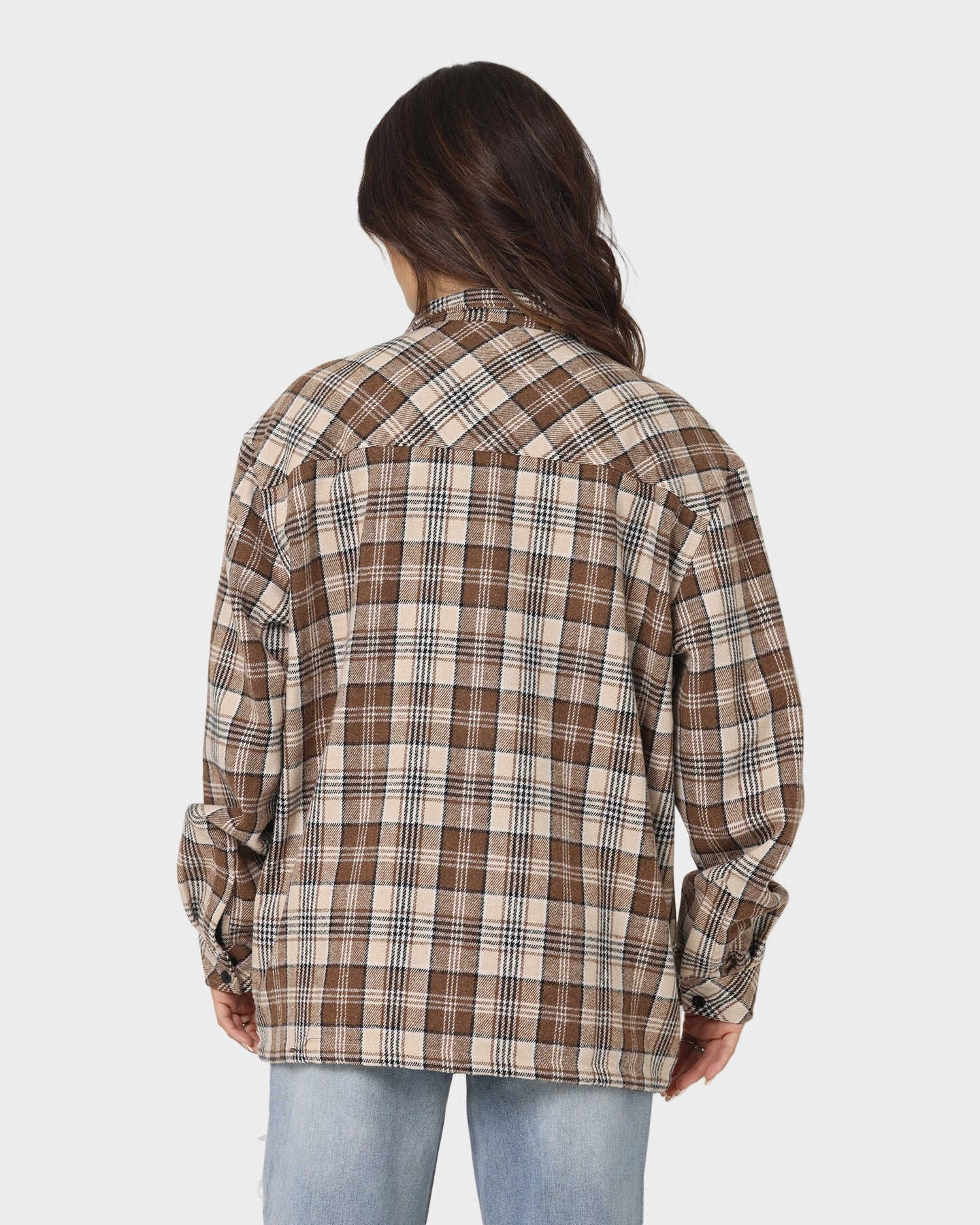 XXIII Soren Plaid Bomber Jacket Brown Mousse