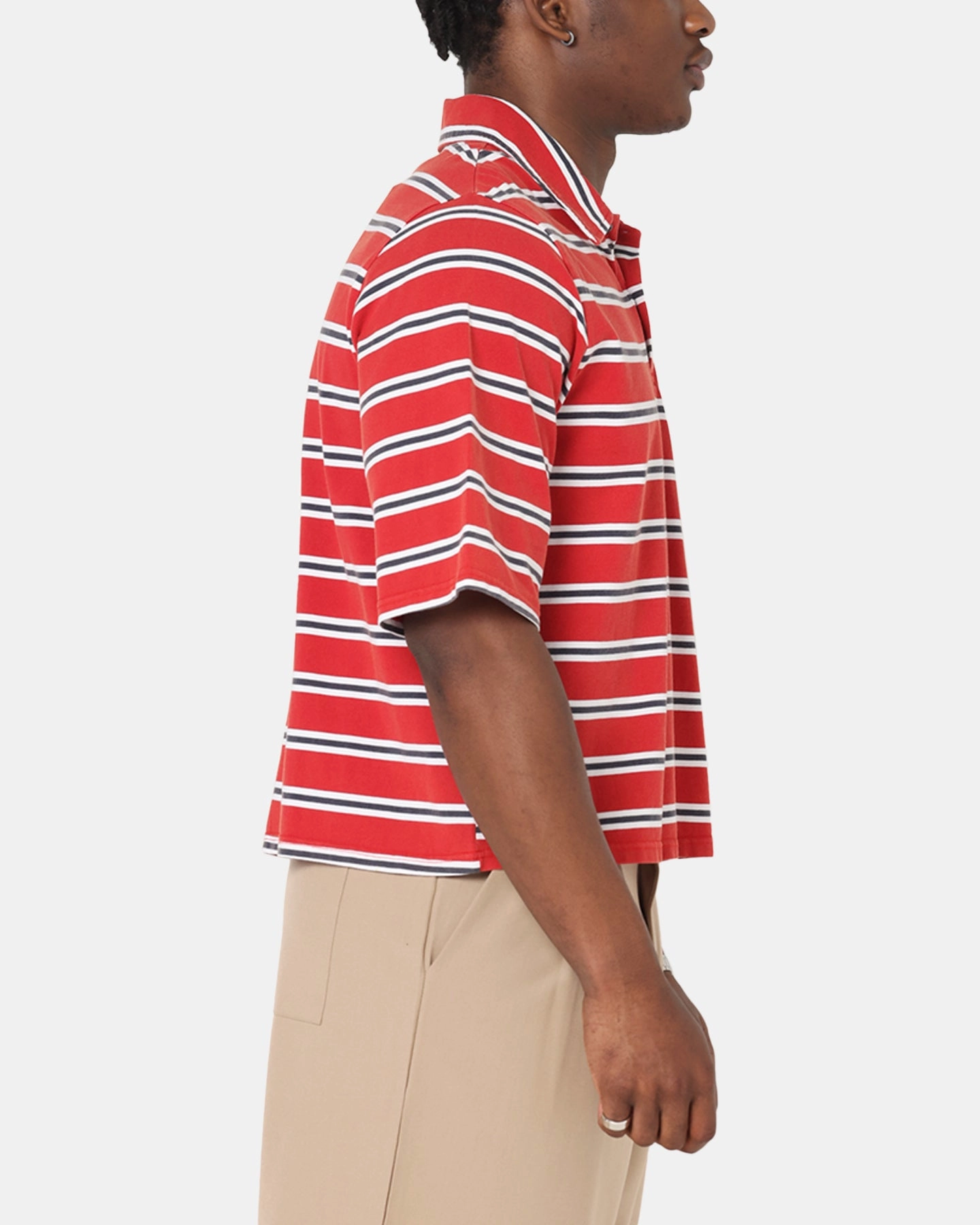 Premium Cotton XXIII Striped Polo T-Shirt Red Stripe