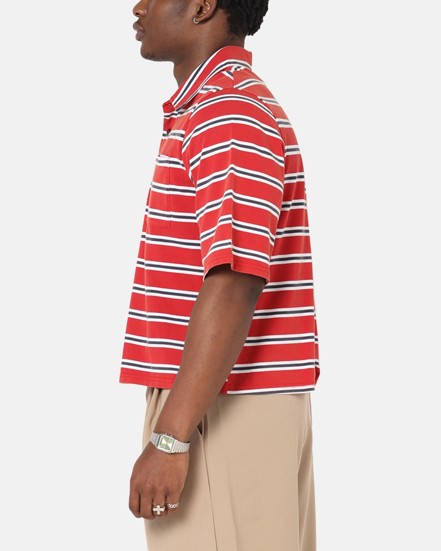 SoftTouch Collar Lining XXIII Striped Polo T-Shirt Red Stripe
