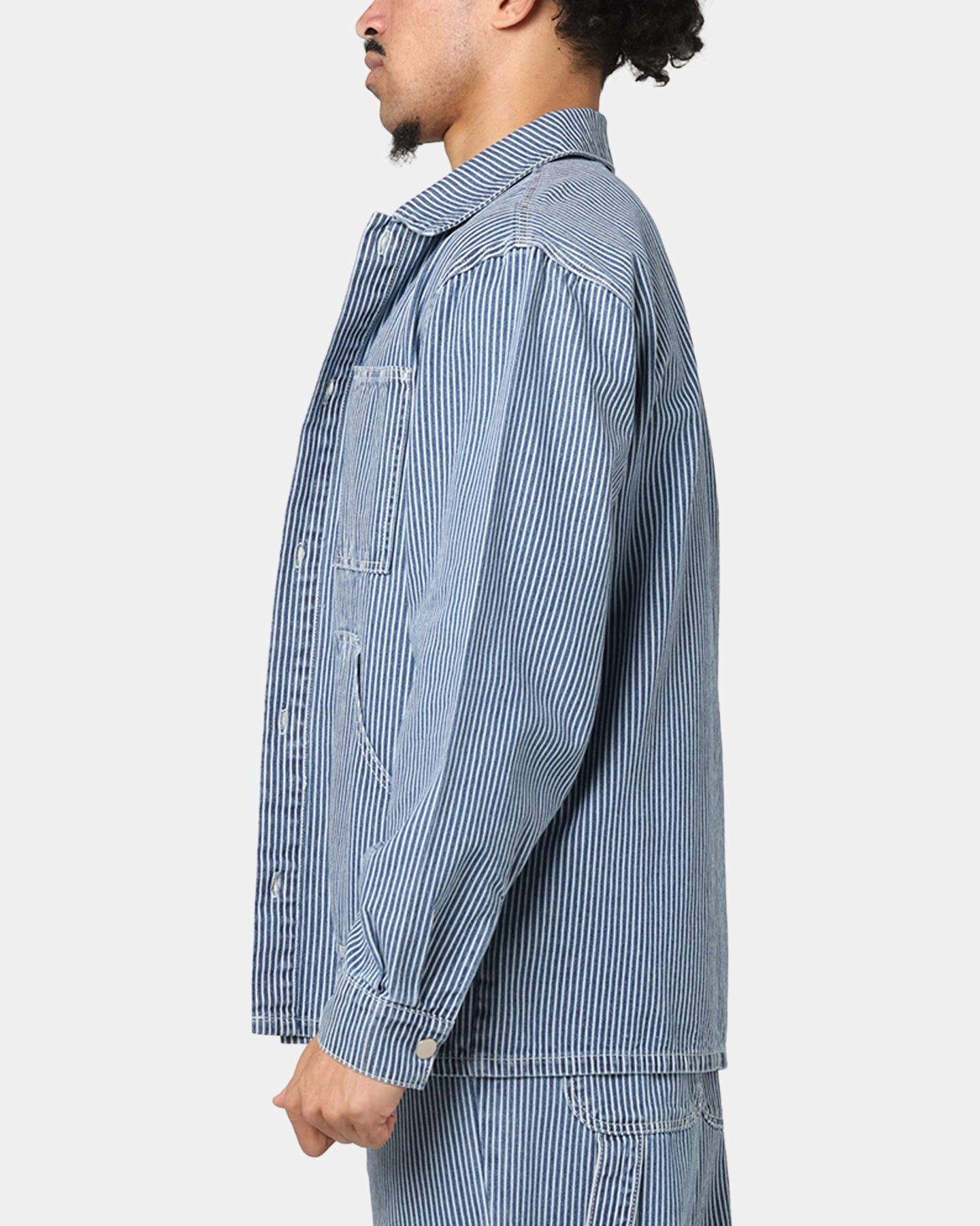 Custom - made XXIII Striped Work Jacket Navy Stripe