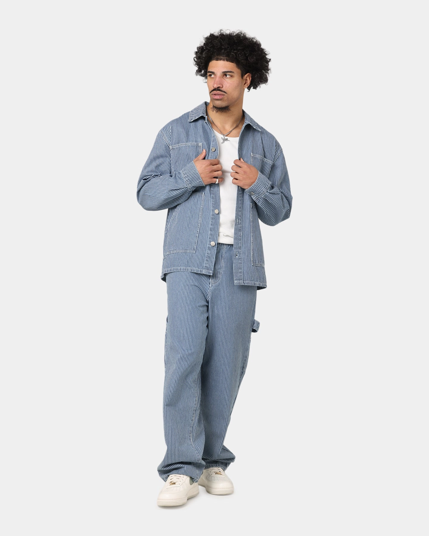 XXIII Striped Work Jacket Navy Stripe Safari leggings