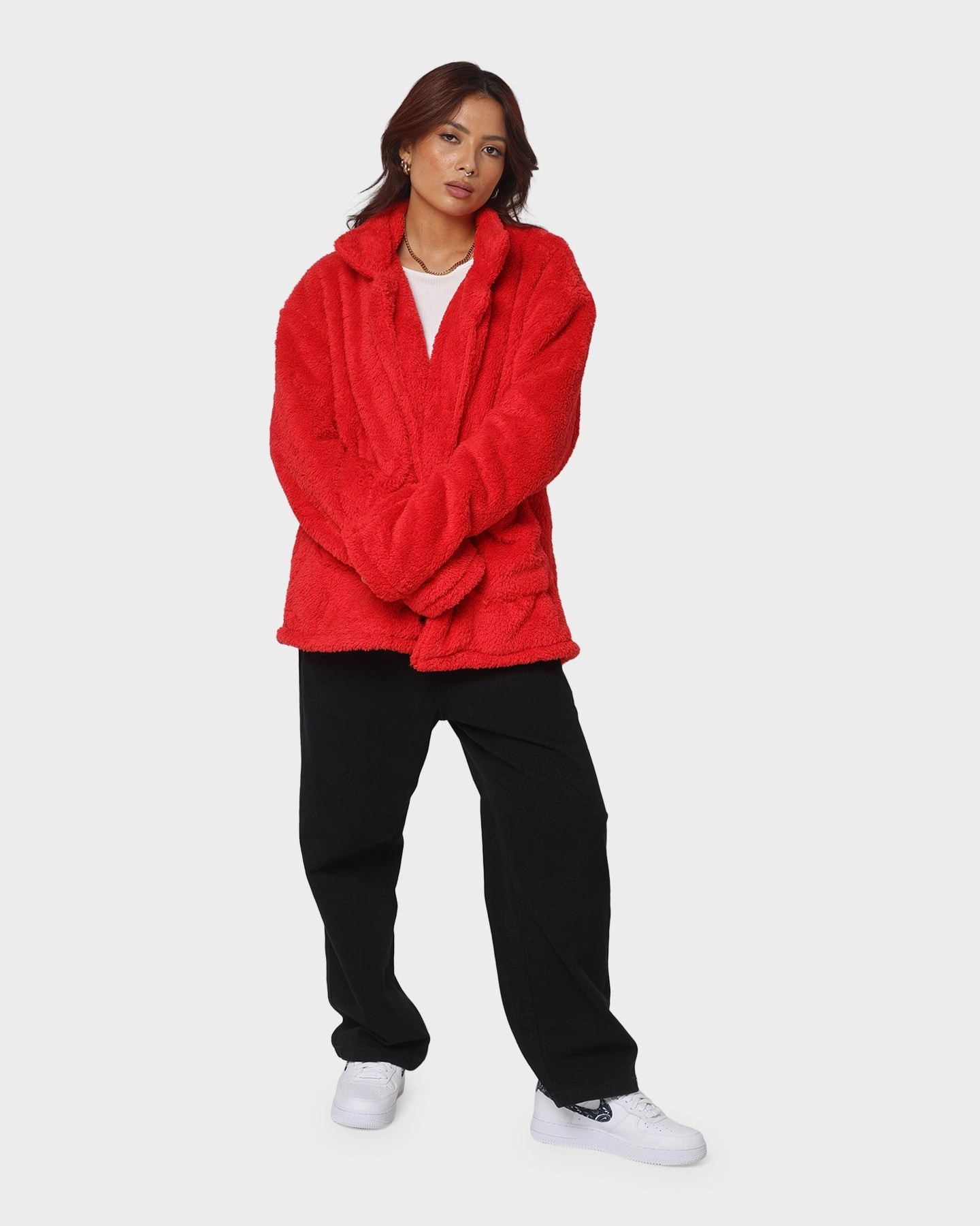 Wind Friendly XXIII Talha Red Fur Jacket Red