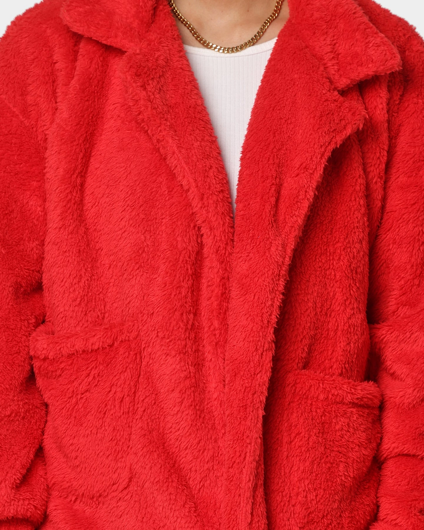 XXIII Talha Red Fur Jacket Red All-Season Wear Versatile Layering