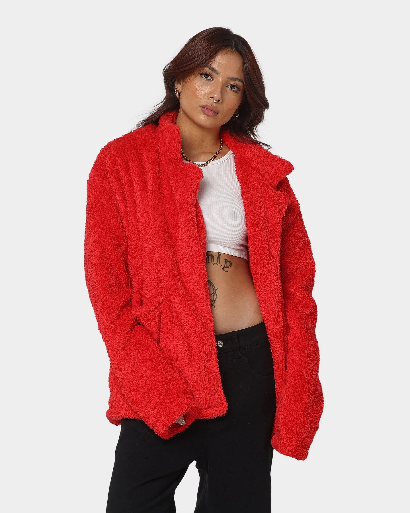 Practical Layer XXIII Talha Red Fur Jacket Red