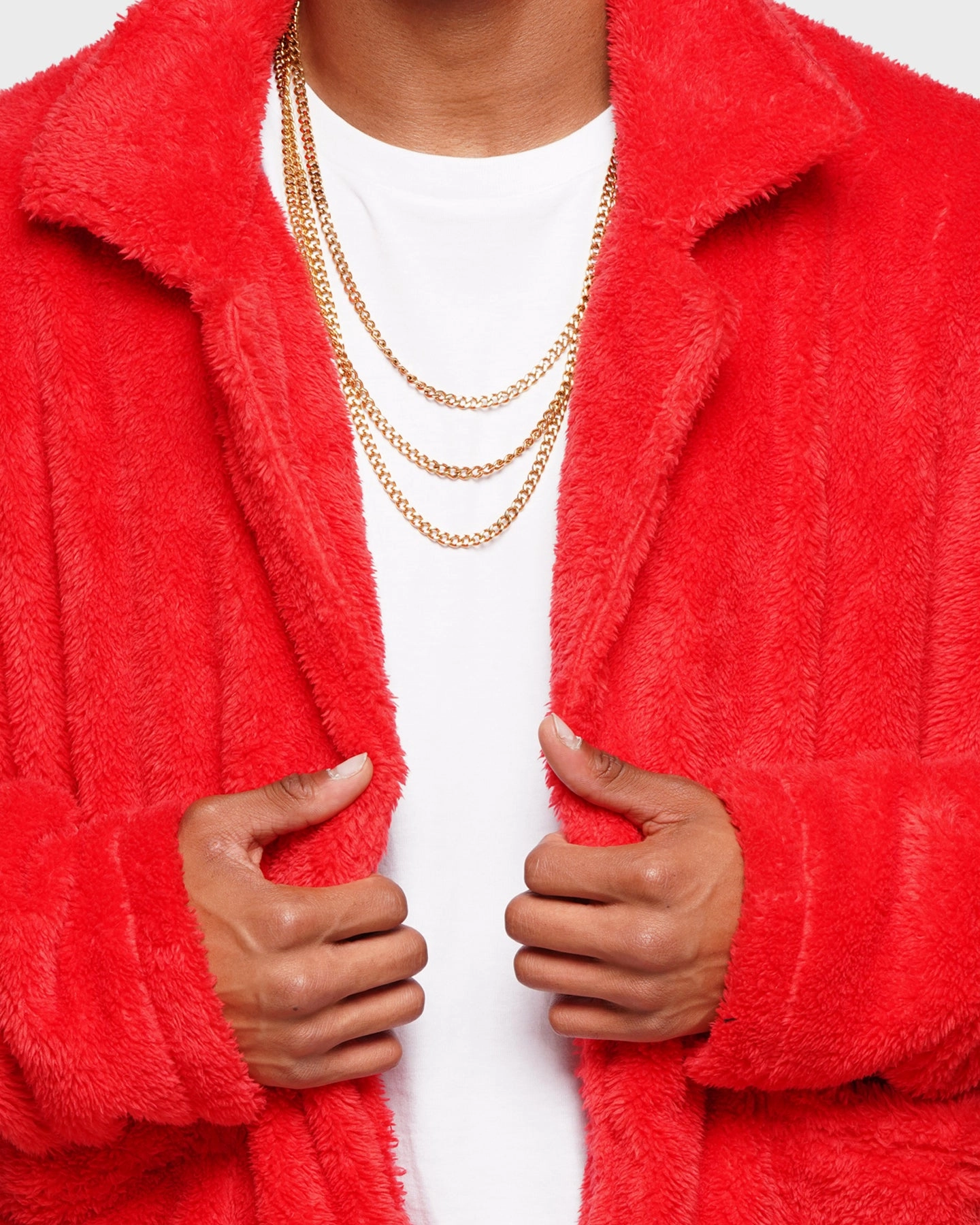 XXIII Talha Red Fur Jacket Red Present