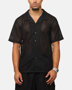 Graduation Ceremony Plus size option XXIII Terrace Knit Button Up Shirt Black
