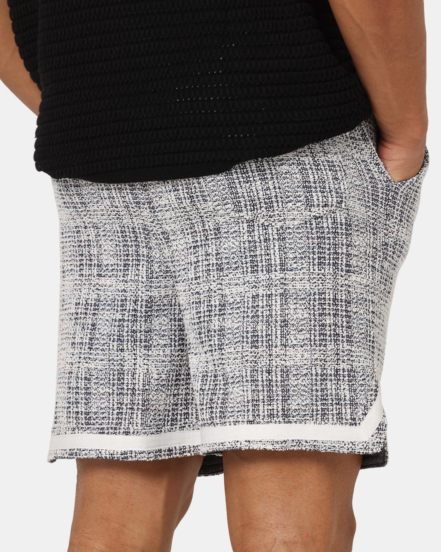 XXIII Textured Ball Shorts Navy/Cream Nylon shorts mid-rise