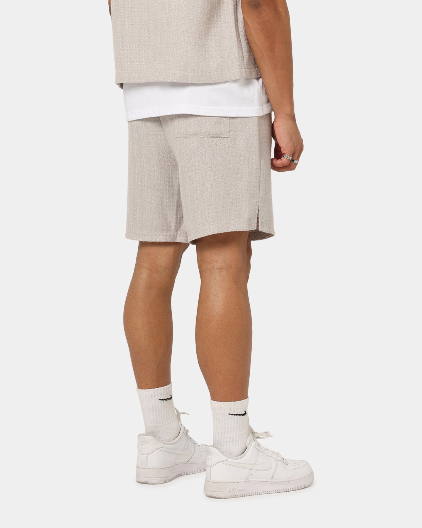 XXIII Textured Shorts Stone Extended Inseam Options