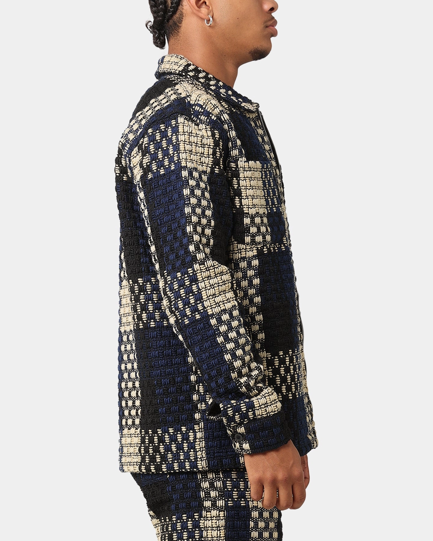 Discover XXIII Textured Weave Jacket Blue/Black/Yellow